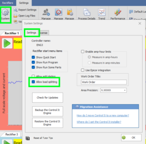 load split settings